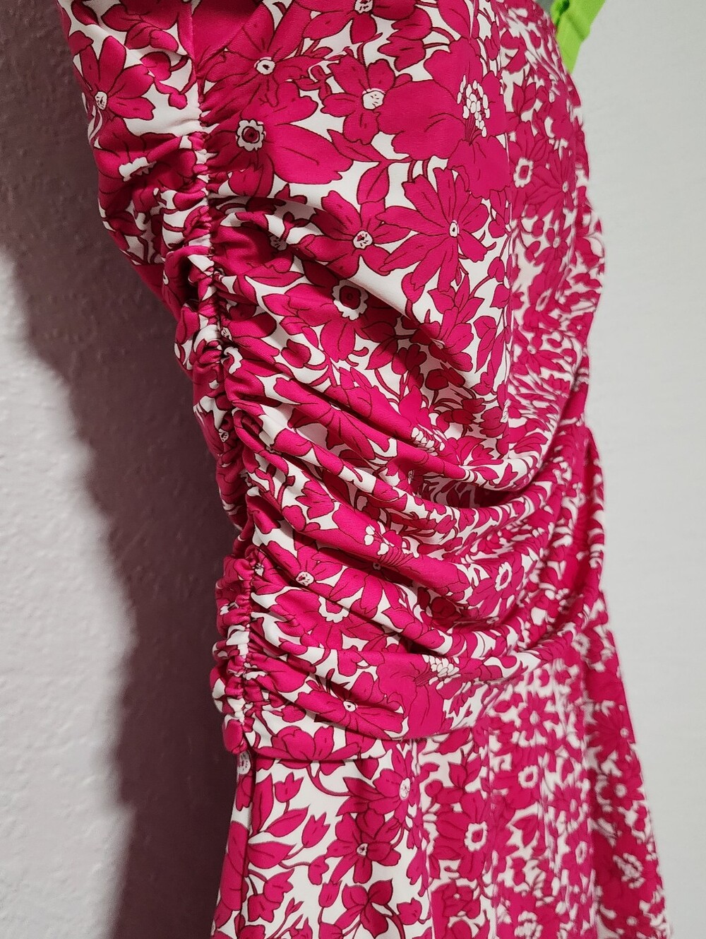 JCrew One Shoulder Asymmetrical Neck Ruched Bodice Fit & Flare Swim Dress Medium - Picture 3 of 9